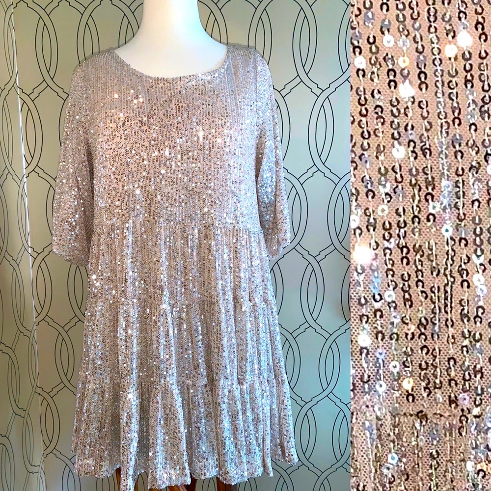 By Together Sequin Tiered Top